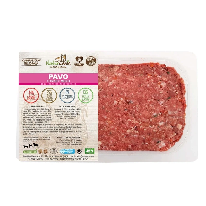 Naturcanin dog Menú de Pavo