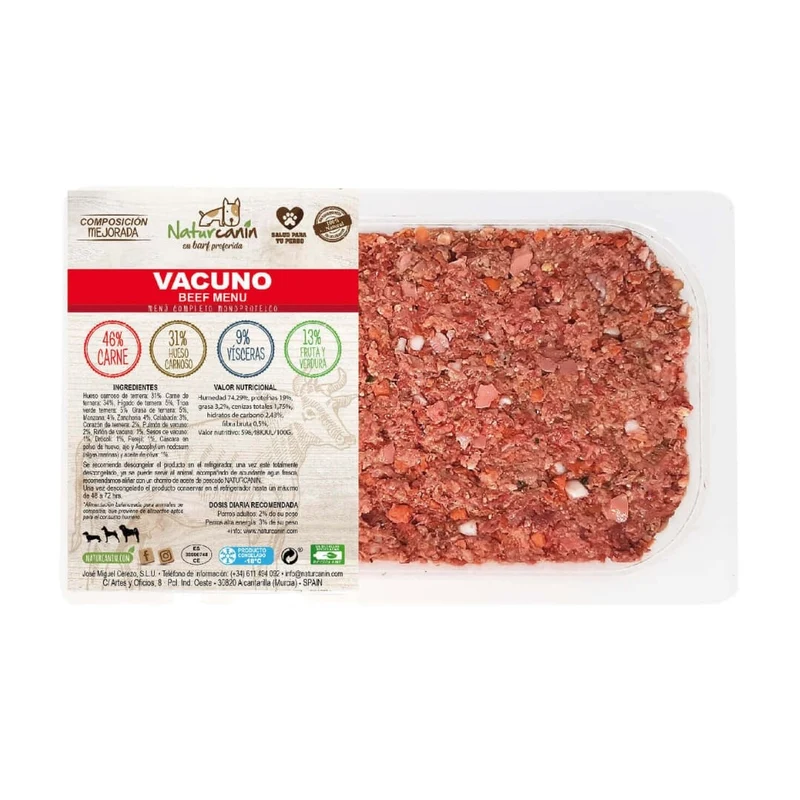 Naturcanin dog Menú de Vacuno