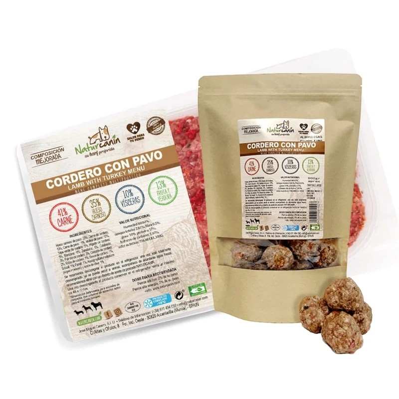 Naturcanin dog Menú de Cordero y Pavo
