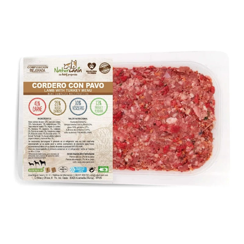Naturcanin dog Menú de Cordero y Pavo